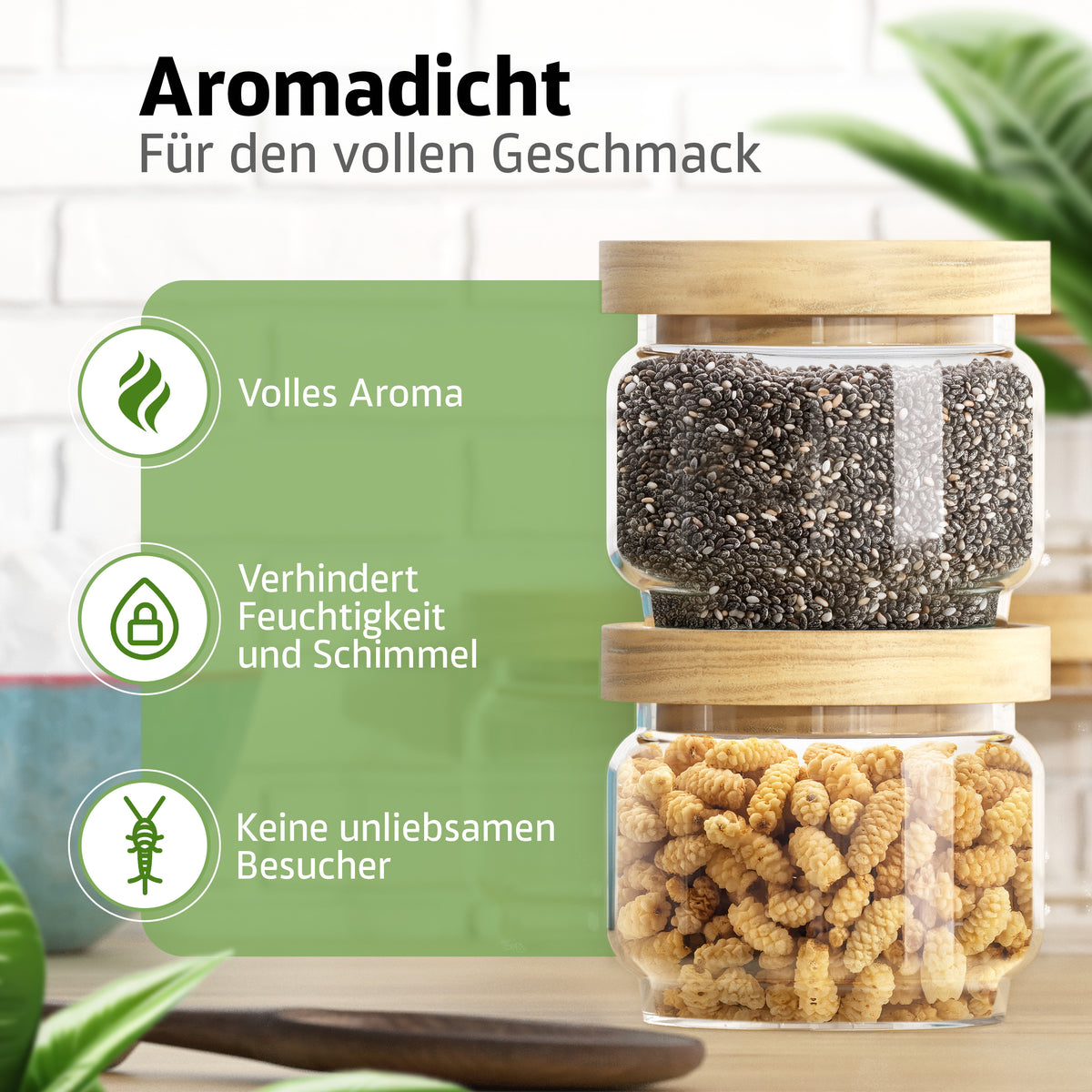 Vorratsgläser mit Holzdeckel