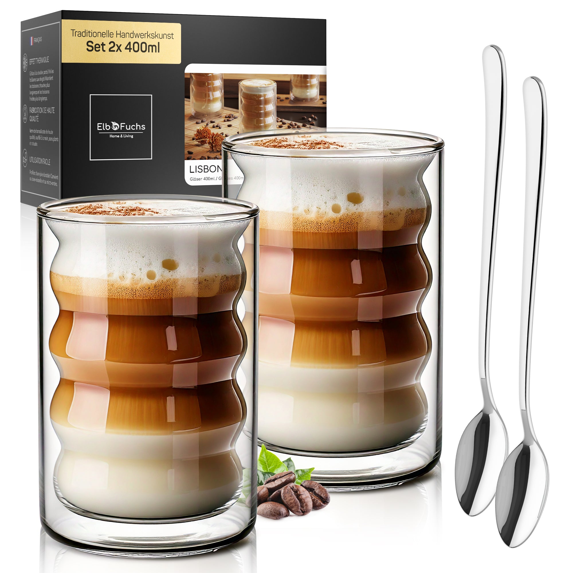 Latte Macchiato Gl ser Doppelwandig LISBON 400ml Latte Macchiato Gl ser Doppelwandig LISBON 400ml