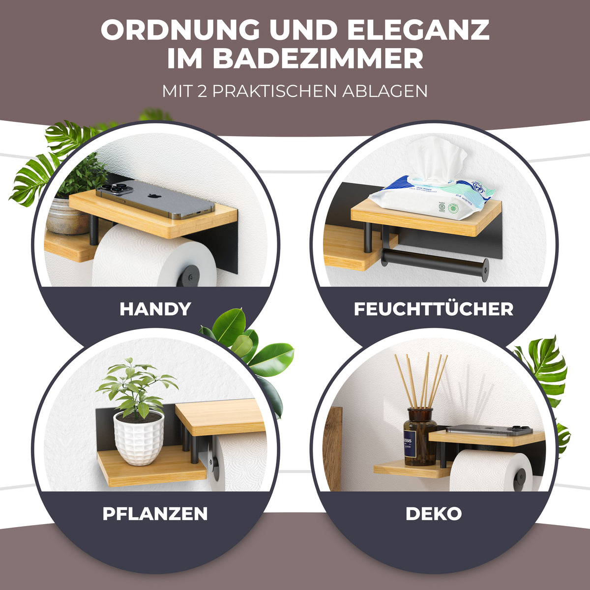 Toilettenpapierhalter mit Ablage