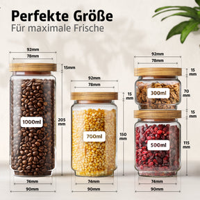 ElbFuchs Vorratsgläser Starter Set L | 18-teiliges Set