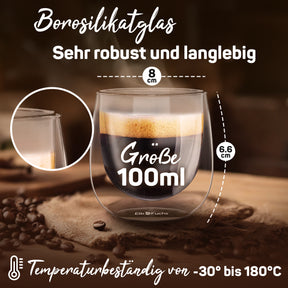 espressotassen espresso tassen set espresso gläser espressotassen glas doppelwandig espressotasse espresso glas espresso cup espresso glas doppelwandig thermogläser doppelwandige gläser cortado gläser 80ml 100ml elbfuchs Milan