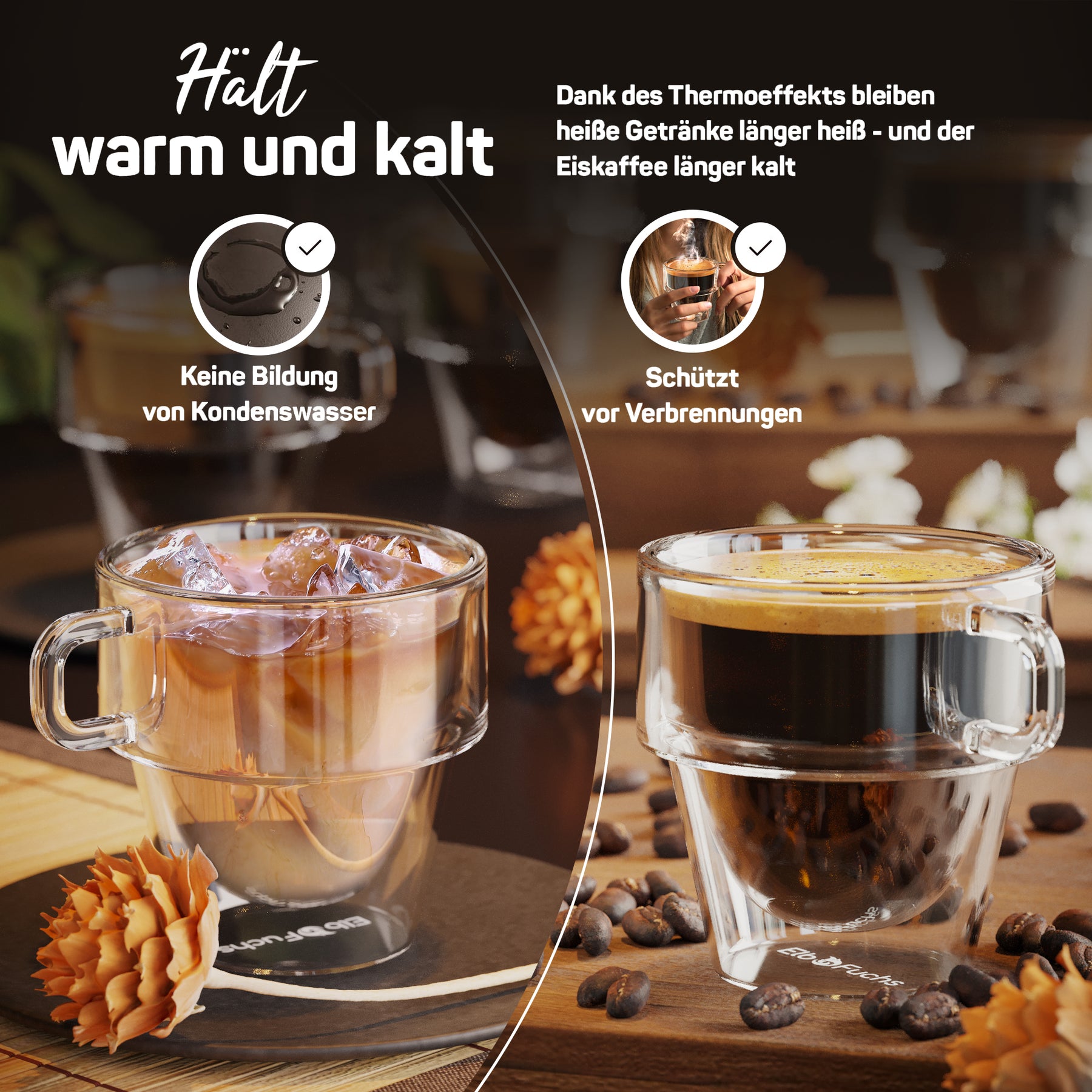 Espressotassen Glas doppelwandig 150ml