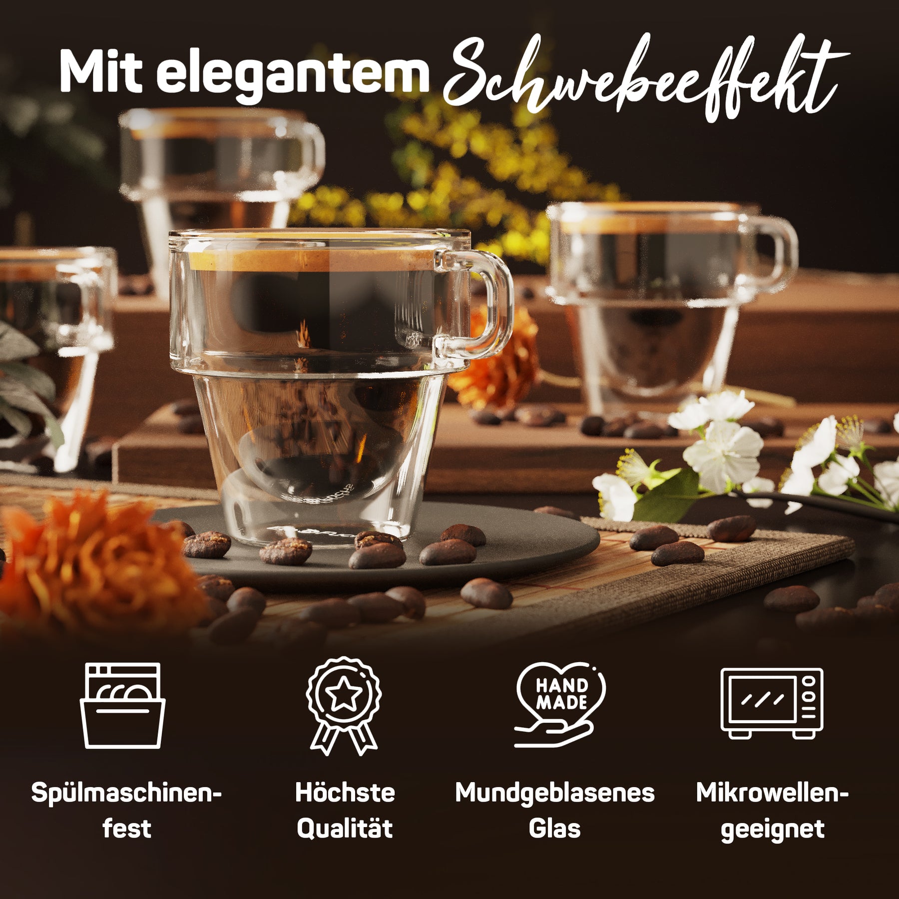 Doppelwandige Gläser Espresso