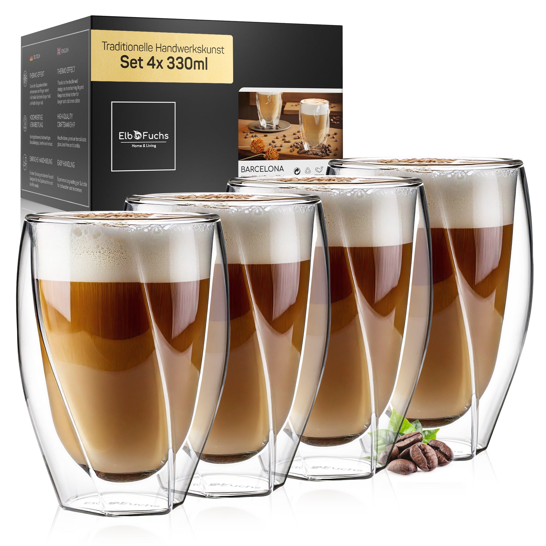 Latte Macchiato Gläser doppelwandig [BARCELONA 330ml]