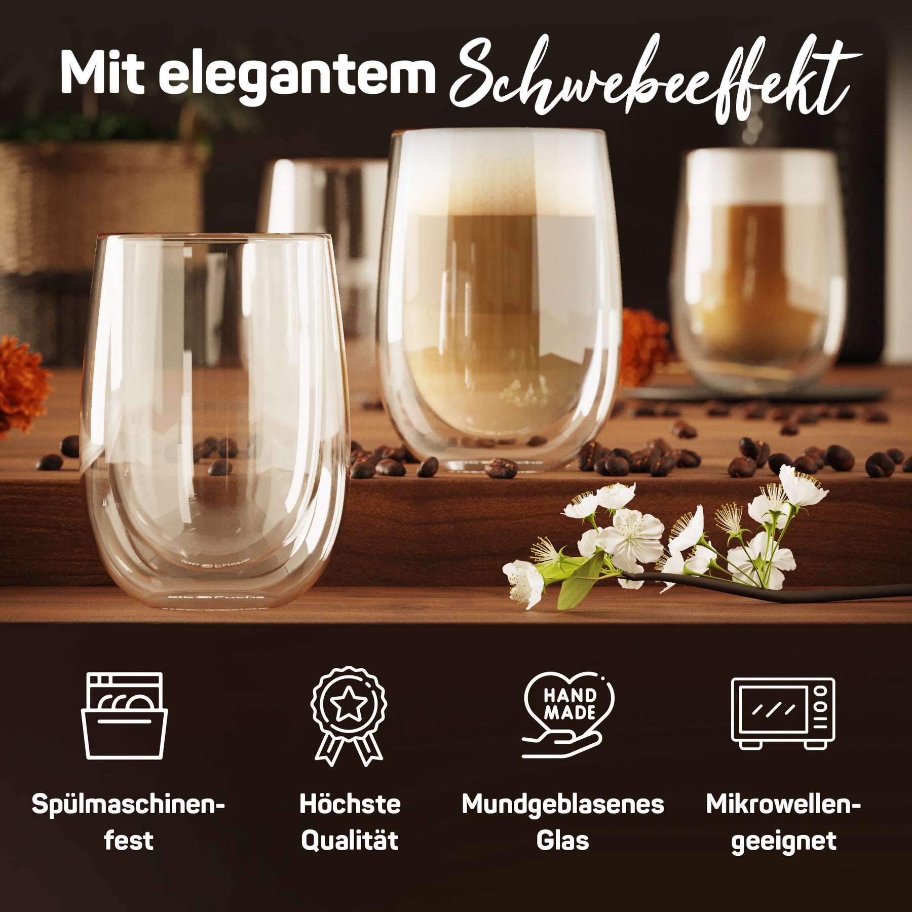 Doppelwandige Gläser MILAN Kombi-Set (8-teilig)
