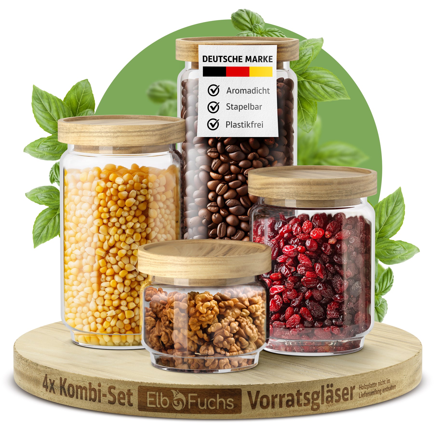 Vorratsgläser mit Holzdeckel