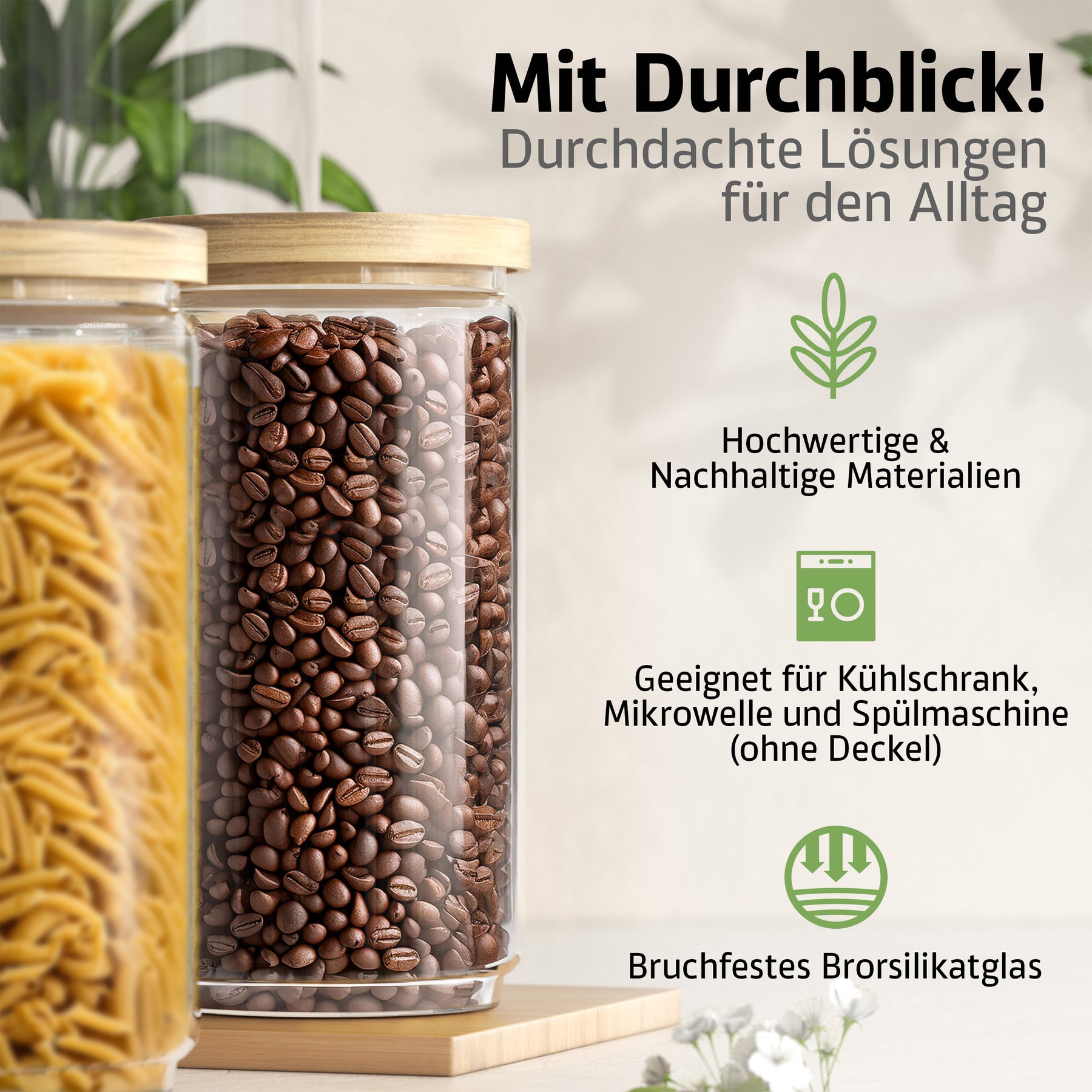 Vorratsgläser mit Holzdeckel