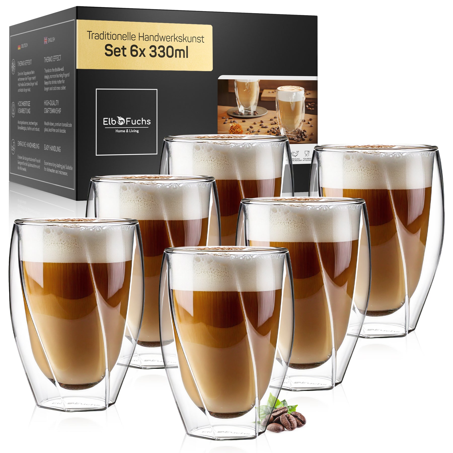 Latte Macchiato Gläser doppelwandig [BARCELONA 330ml]