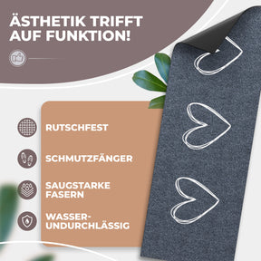 A2 Schuhparkplatz Fußmatte - Anthrazit 3 Herzen