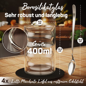 Latte Macchiato Gläser doppelwandig [LISBON 400ml]