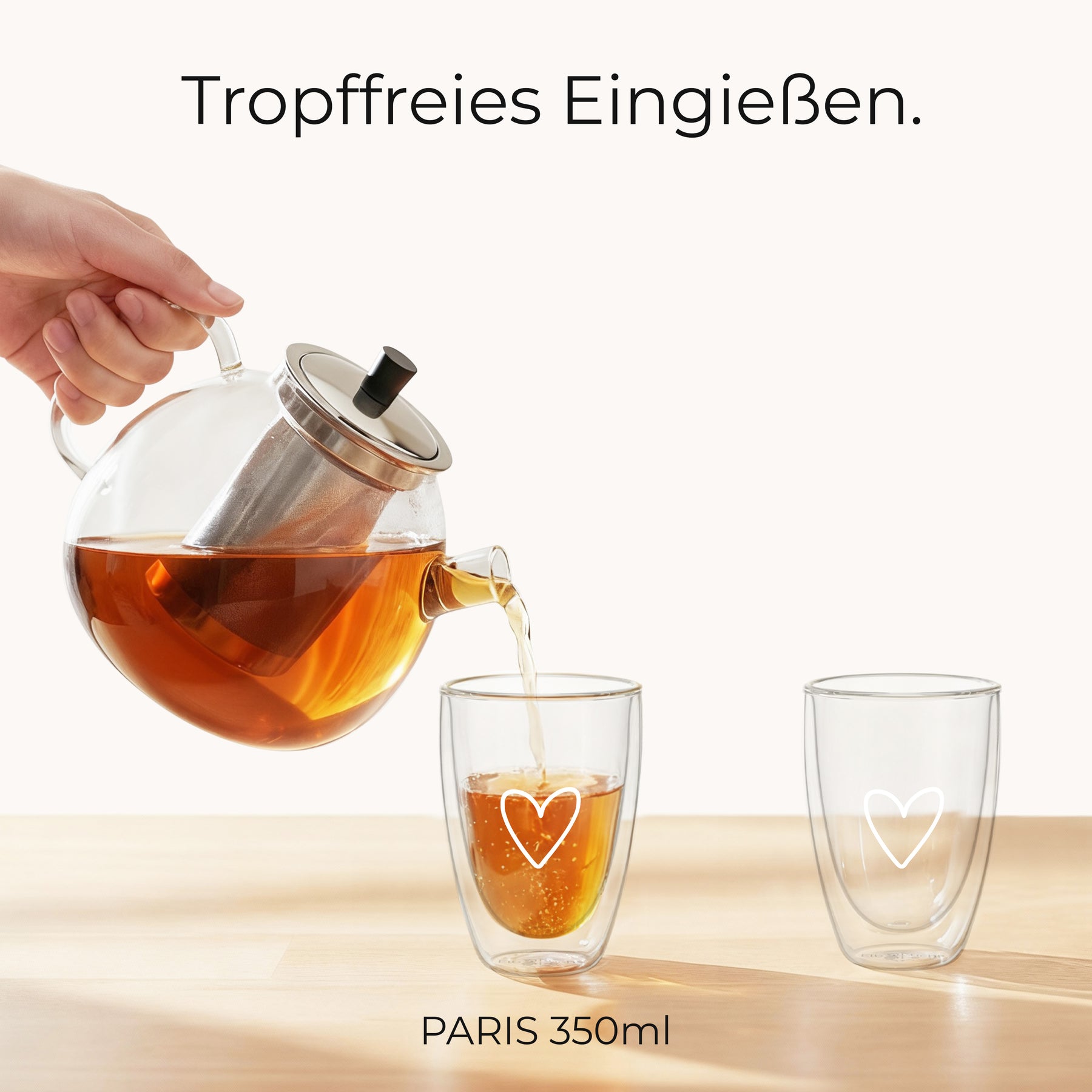 Doppelwandige Gläser & Teekanne PARIS Kombi-Set (5-teilig)