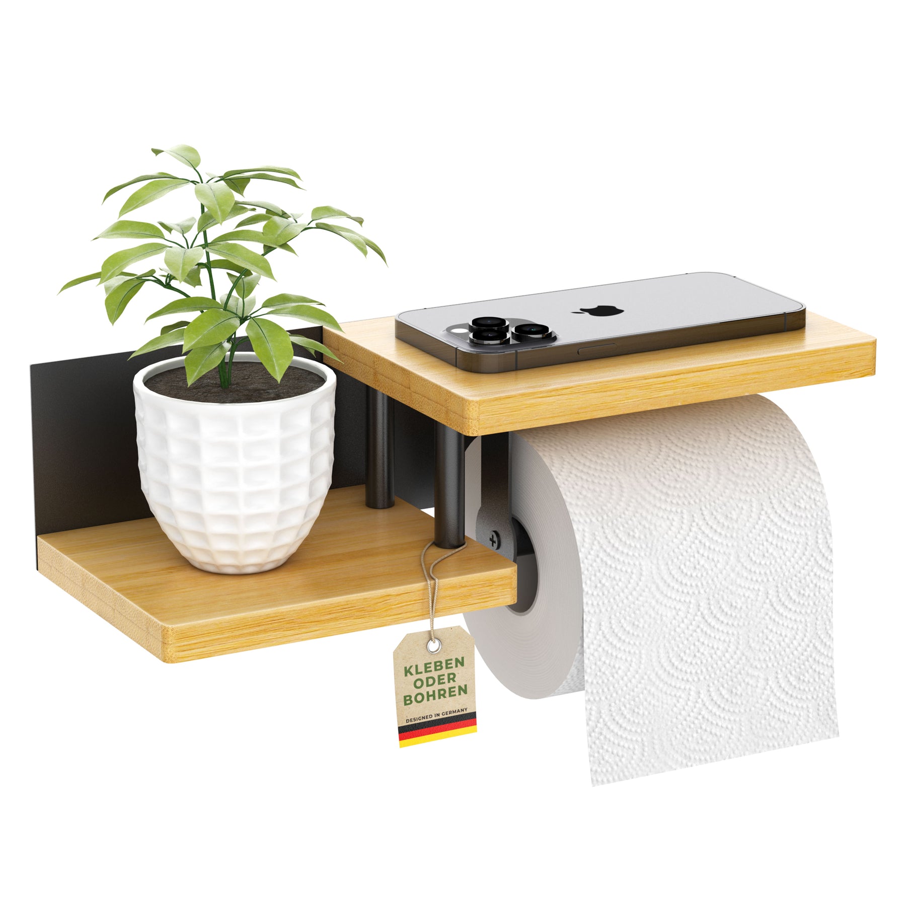 Toilettenpapierhalter mit Ablage