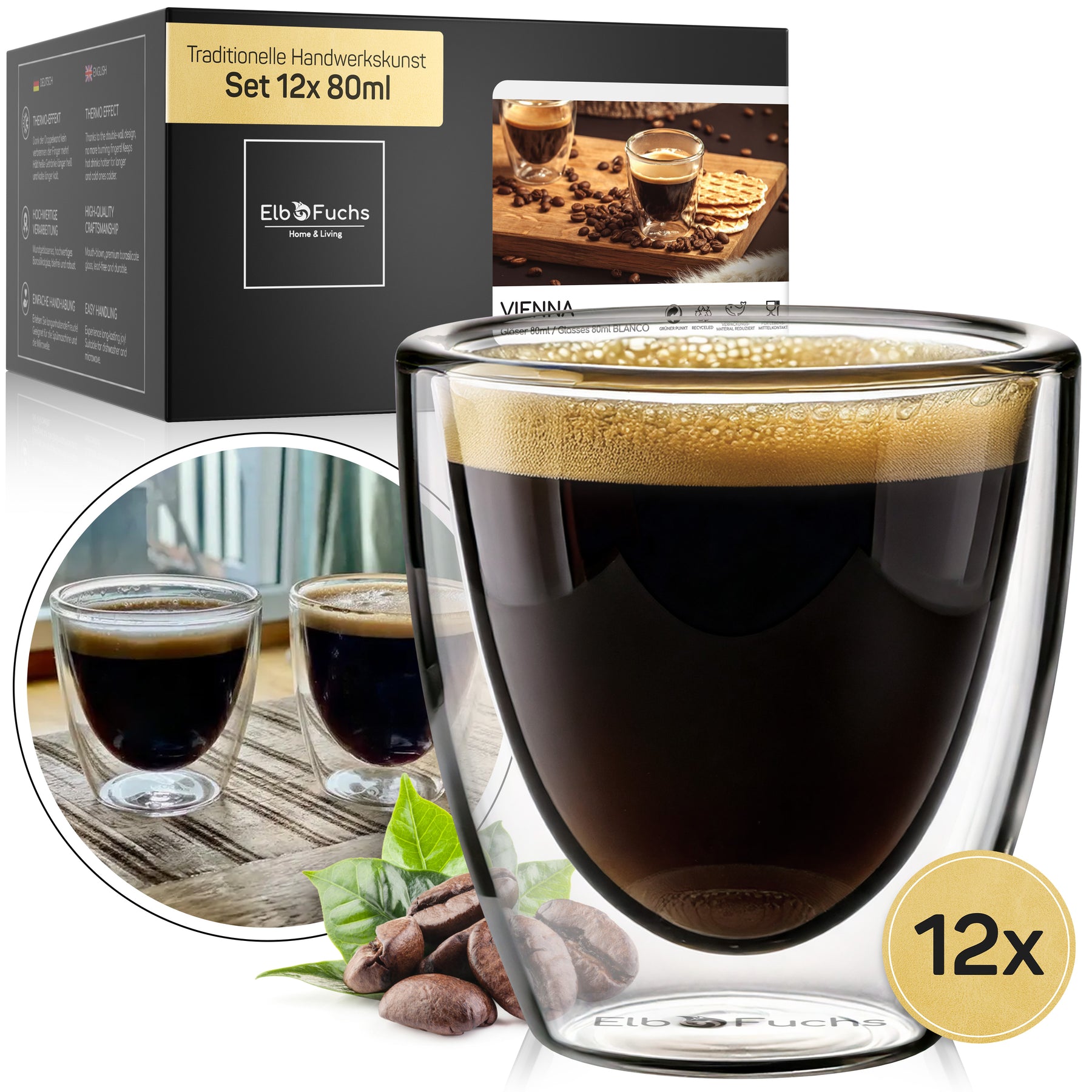 Espresso glasses double-walled [VIENNA 80ml] 