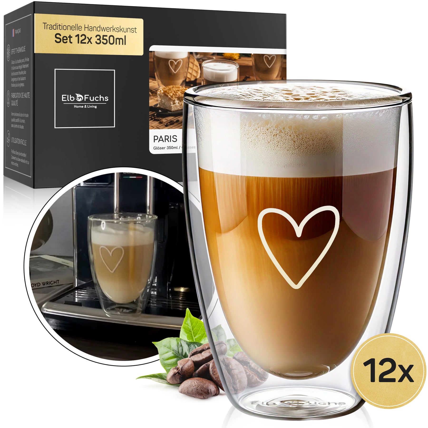 Latte Macchiato glasses double-walled [PARIS 350ml]