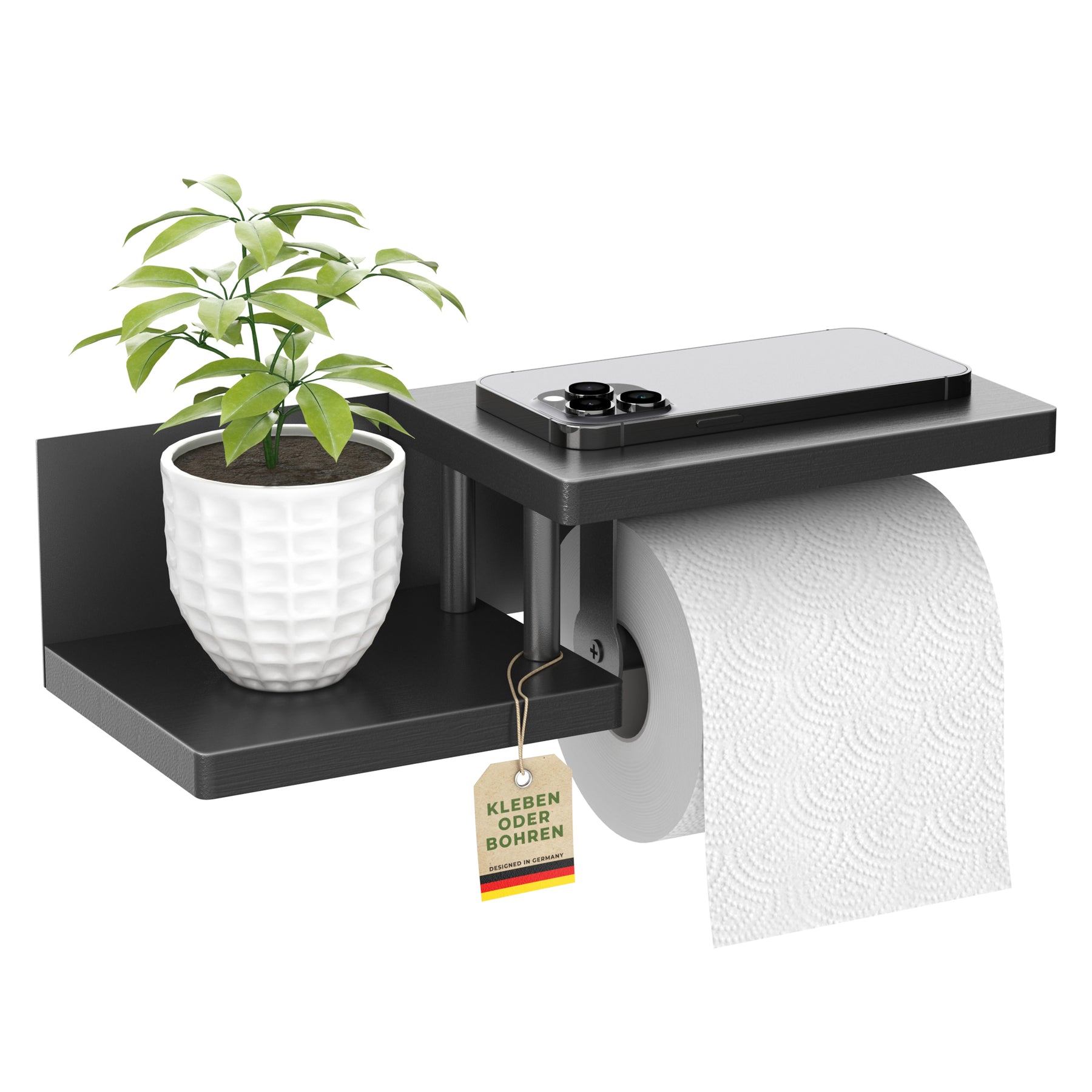 Toilettenpapierhalter mit Ablage