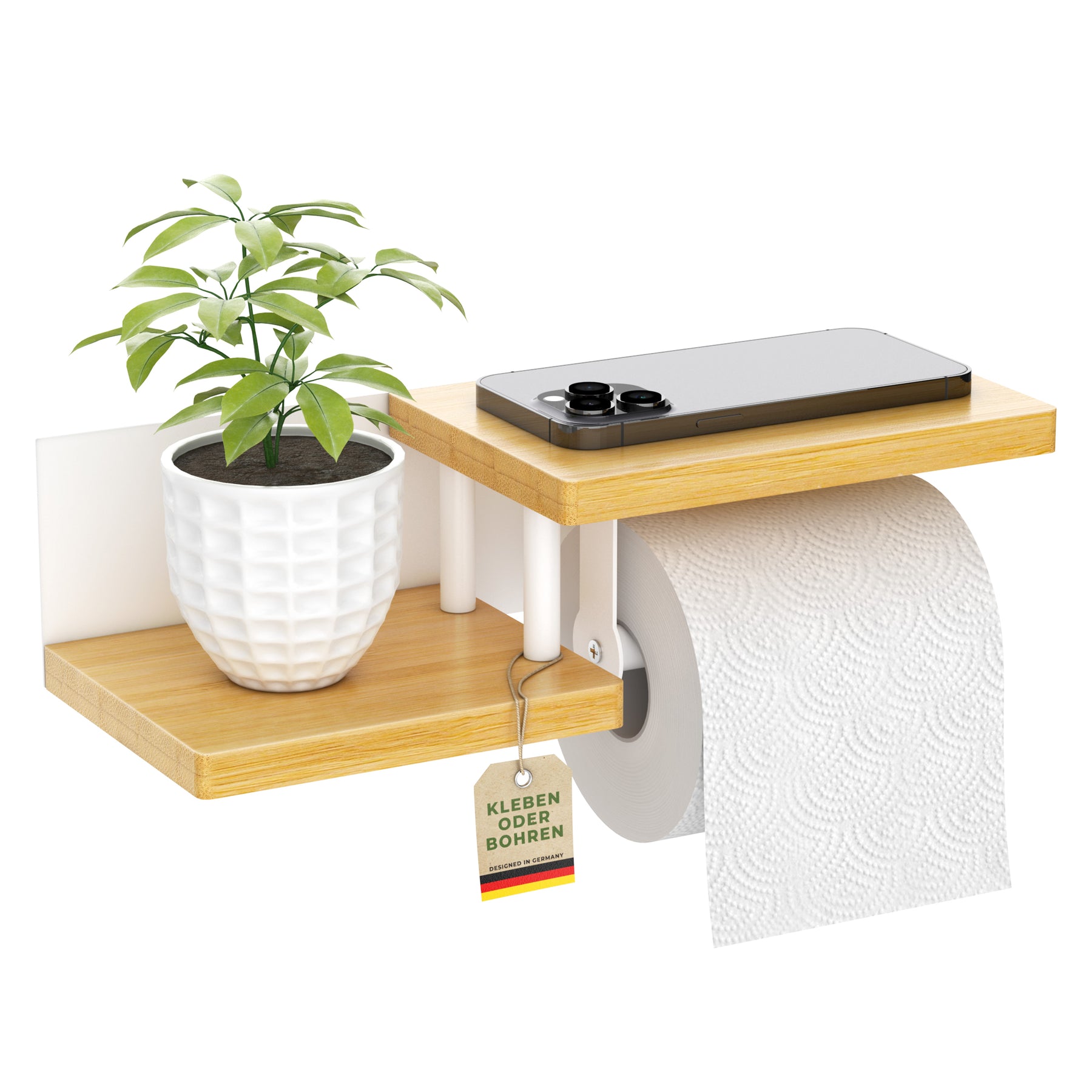 Toilettenpapierhalter mit Ablage