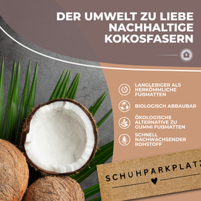 H1 Fußmatte Kokos schmal [Schuhparkplatz Herz]
