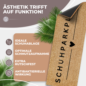 H1 Fußmatte Kokos schmal [Schuhparkplatz Herz]